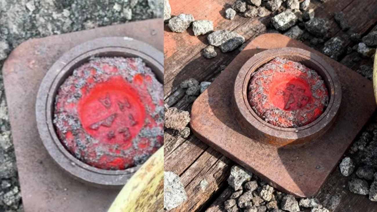 Produzione di portaceneri alla bocca effusiva da parte delle guide Un'arte rara e spettacolare: la lava, estratta direttamente dal canale lavico, viene modellata sul posto con abilità, nascono portaceneri unici, oggetti che raccontano la potenza del vulcano e la tradizione delle guide. Collaborazione tra la Cooperativa delle Guide di Etna Sud e le Guide Vulcanologiche Etna Nord"